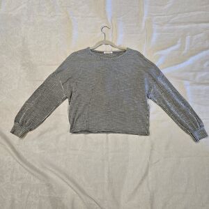 Caution To The Wind Green And White Striped Long Sleeve Top